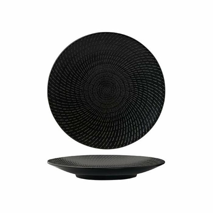 Luzerne Zen Black Swirl Rd Plate-Coupe 205mm